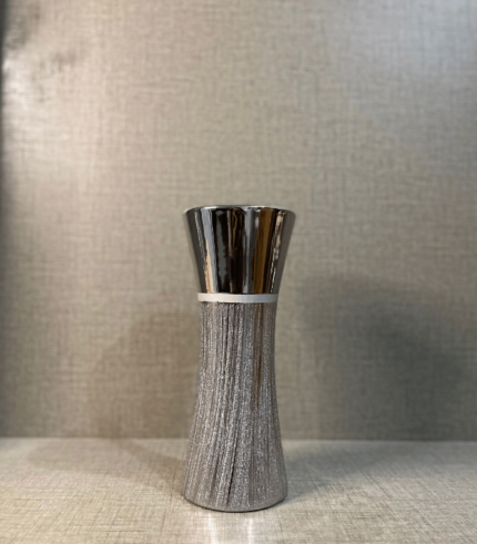 silver textured vase