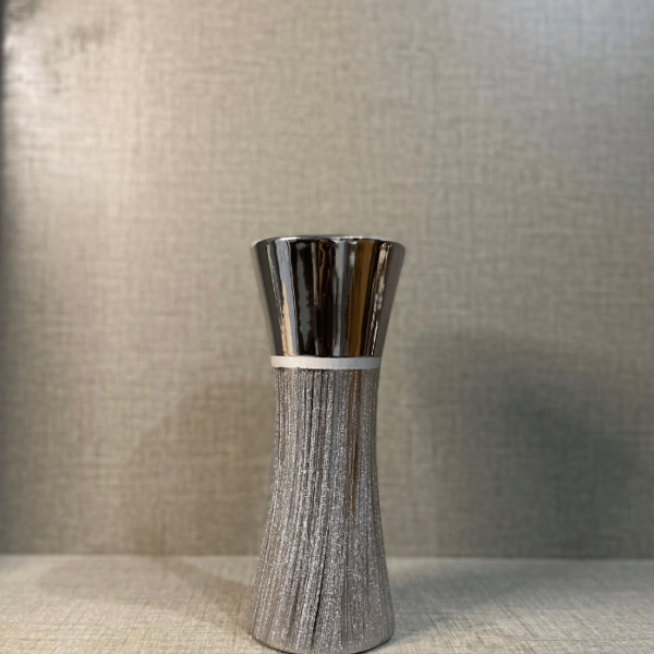 silver textured vase